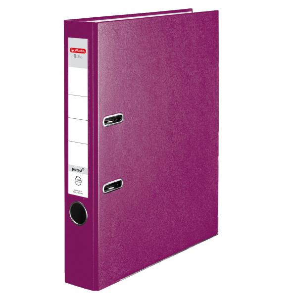 Segregator A4 Herlitz Q.file - 5cm - jagodowy