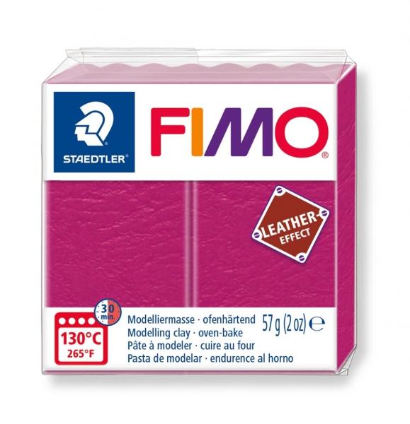 Masa plastyczna Fimo Leather Effect kostka 57g - amarantowy