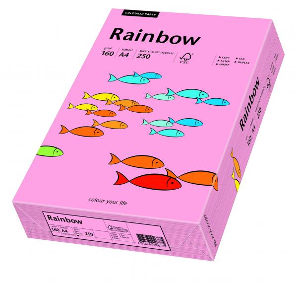 Papier kolorowy Rainbow A4 160g/250ark., nr 55 - różowy