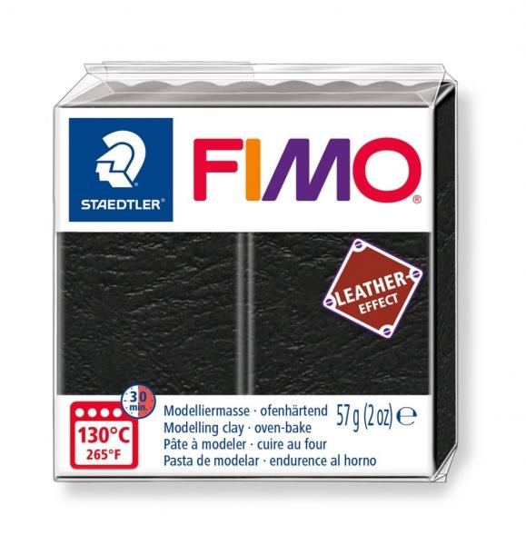 Masa plastyczna Fimo Leather Effect kostka 57g - czarna