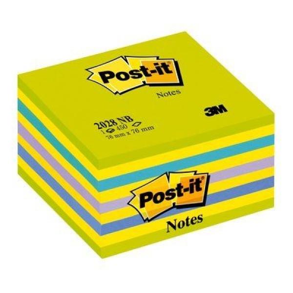 Kostka samoprzylepna 3M Post-it 2028-NB, 76x76mm/450k - niebiesko-zielona