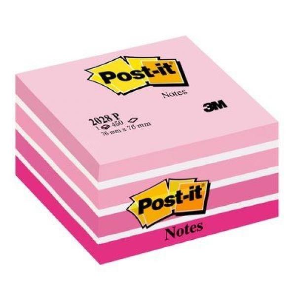 Kostka samoprzylepna 3M Post-it 2028-P, 76x76mm/450k - różowa