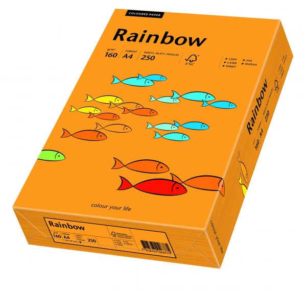 Papier kolorowy Rainbow A4 160g/250ark., nr 24 - pomarańczowy