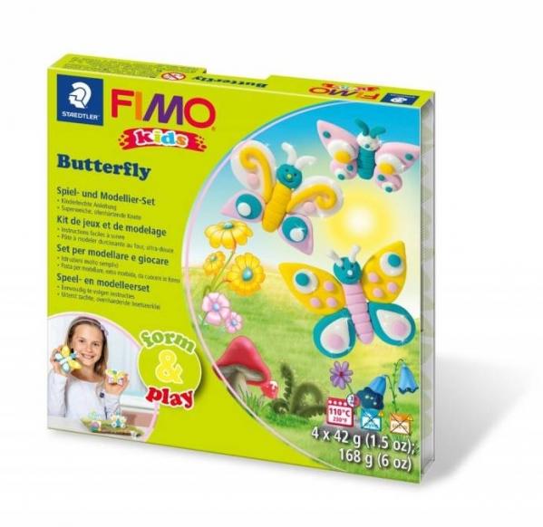 Masa plastyczna Fimo Kids Form&Play Motyle zestaw 4 kolory po 42g + akcesoria