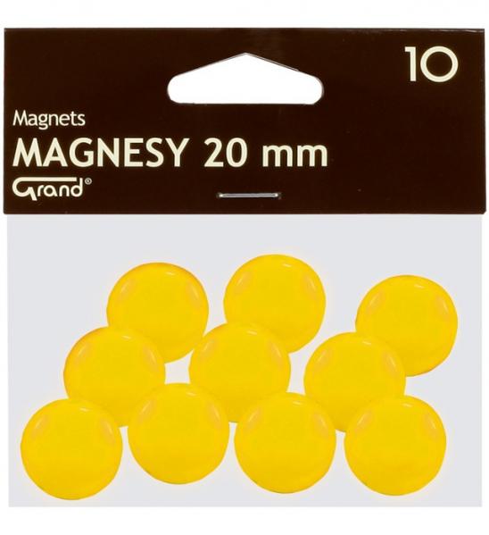 Magnesy 20mm Grand- żółte, 10szt.