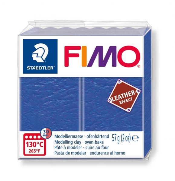 Masa plastyczna Fimo Leather Effect kostka 57g - niebieski