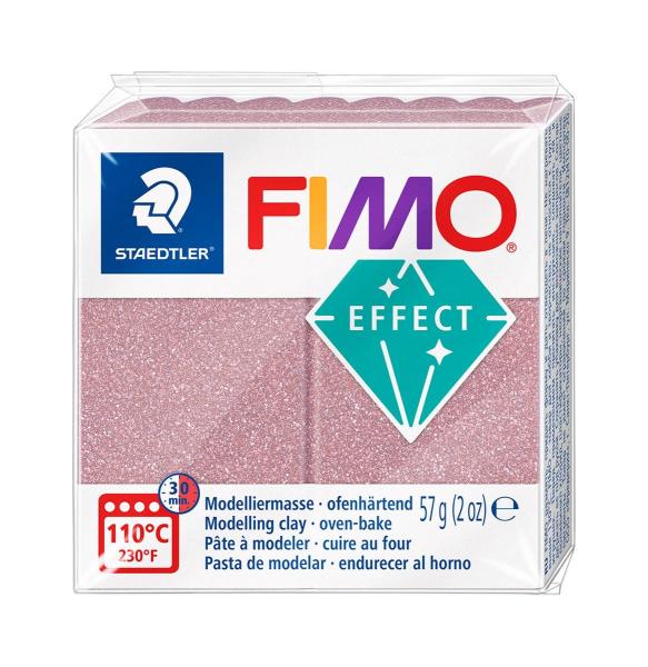 Masa plastyczna Fimo Effect kostka 57g - różowy złoty błyszczący