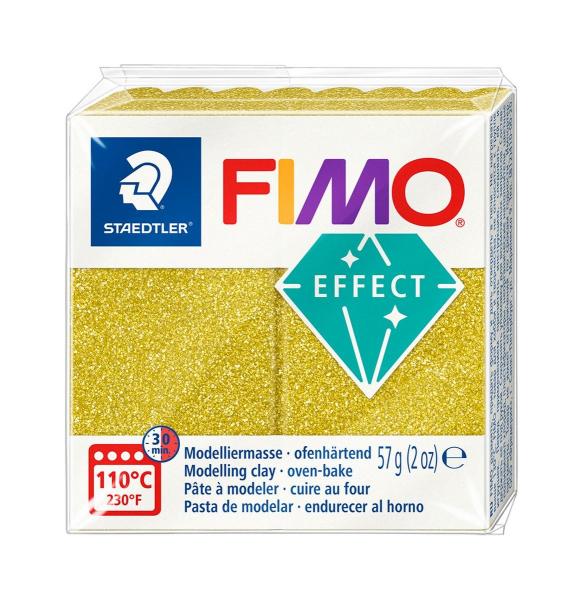 Masa plastyczna Fimo Effect kostka 57g - złoty błyszczący