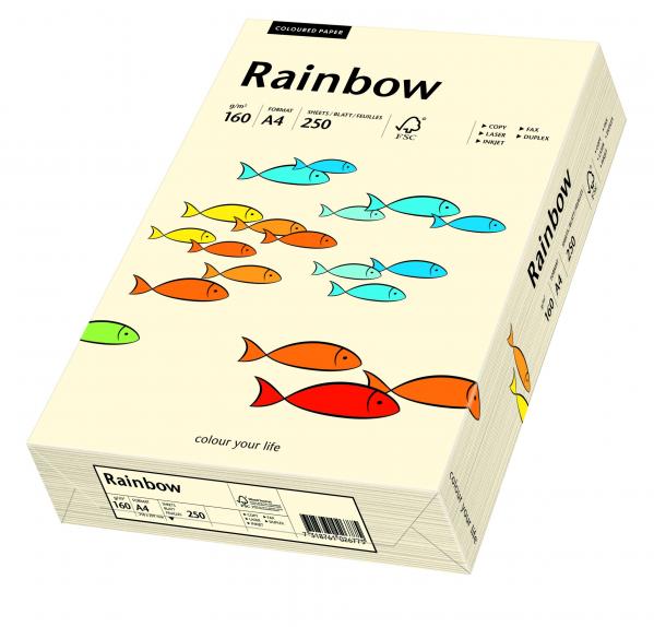 Papier kolorowy Rainbow A4 160g/250ark. nr 03 - kremowy