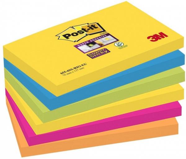 Notes samoprzylepny 3M Post-it 76x127mm/6szt. - paleta Carnival