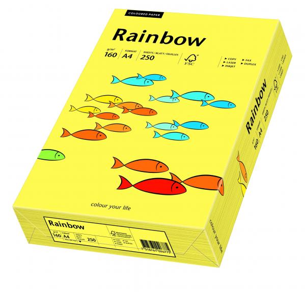 Papier kolorowy Rainbow A4 160g/250ark., nr 16 - żółty