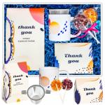 Personalizowany Box Thank You - kawa smakowa, herbata sypana, kubek, zaparzacz, lizaki, etykieta z personalizowanym nadrukiem na prezent upominek