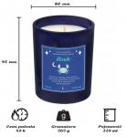 Świeca zodiakalna sojowa naturalna zapachowa RAK - najlepsza, aromatyczna, bezpieczna, ręcznie robiona w szklanym słoiczku 220ml 40h palenia na prezen