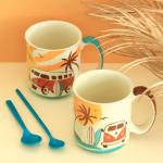Kubek SUNSET – ręcznie malowane naczynie na kawę herbatę z letnim motywem, uroczy podarunek prezent dla przyjaciela kolegi