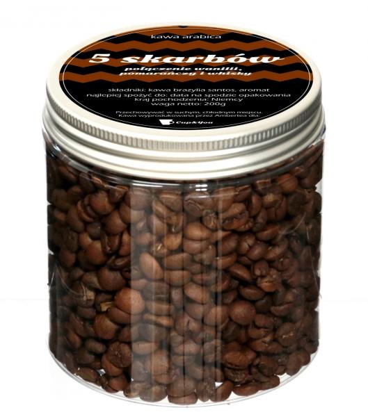 Kawa Arabica mielona lub ziarnista smakowa 5 skarbów 200g