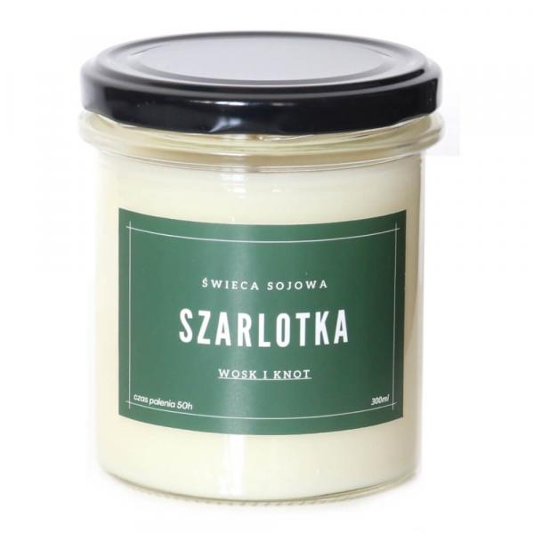 Świeca sojowa SZARLOTKA - aromatyczna ręcznie robiona naturalna świeca zapachowa w słoiczku 300ml