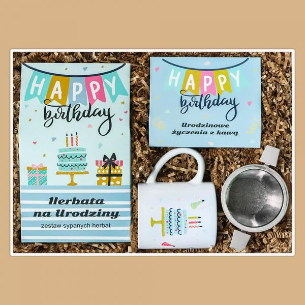 Birthdaybox WYJĄTKOWY DZIEŃ - Herbata, kawa, zaparzacz, kubek to idealny zestaw prezentowy, który sprawi każdemu wiele radości i uśmiechu