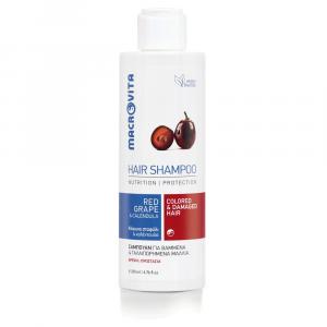 MACROVITA naturalny szampon do włosów farbowanych i zniszczonych z czerwonymi winogronami i nagietkiem 200ml