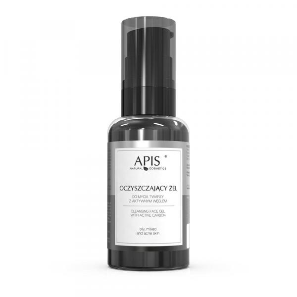 Oczyszczający żel do mycia twarzy z aktywnym węglem Apis Detox 50 ml