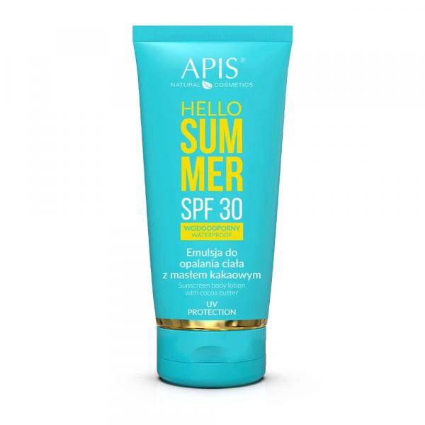 Emulsja do opalania ciała z masłem kakaowym SPF 30 - Apis Hello Summer - 200 ml