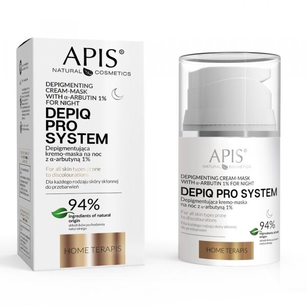 Depigmentująca kremo-maska na noc z alfa-arbutyną 1% - Apis Depiq Pro System - 50 ml