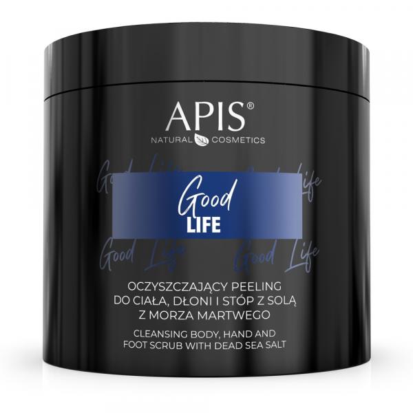 Oczyszczający peeling do ciała, dłoni i stóp z solą z Morza Martwego Apis Good Life 700 g