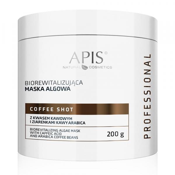 Biorewitalizująca maska algowa z kwasem kawowym i ziarenkami kawy Arabica - Apis Coffee Shot - 200 g