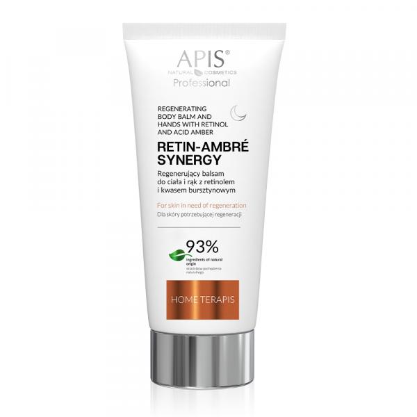 Regenerujący balsam do ciała i rąk z retinolem i kwasem bursztynowym na noc - Apis Retin-Ambre Synergy - 200 ml