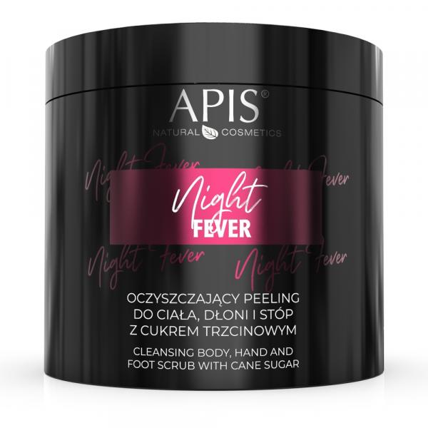 Oczyszczający peeling do ciała, dłoni i stóp z cukrem trzcinowym Apis Night Fever 700 g