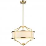 LAMPA okrągła Stesso Old Gold S Orlicki Design abażurowa OPRAWA wisząca w stylu klasycznym kremowa złota