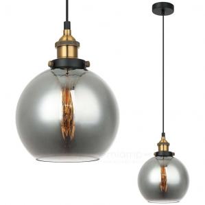 Skandynawska LAMPA wisząca CARDENA MDM-4330/1 GD+SG Italux szklana OPRAWA kula ball ZWIS loftowy przydymiony