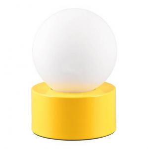 Nocna lampka szklana Countress R59051016 RL Light metalowa kula żółty