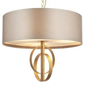 Salonowa lampa wisząca L&-195212 Light& okrągły abażur antyczne złoto