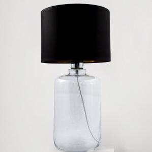 LAMPKA biurkowa SAMASUN 5502BKGO Zumaline szklana LAMPA okrągła stojąca abażurowa czarna przezroczysta