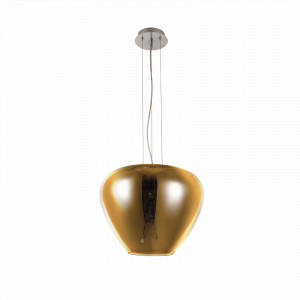 Złota lampa wisząca Baloro nowoczesna szklana do salonu