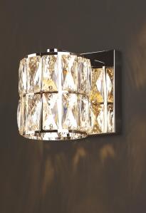 Ścienna LAMPA glamour DIAMANTE W0205 Maxlight szklana OPRAWA pałacowy kinkiet chrom przezroczysty