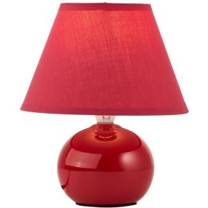 Lampa stołowa kulista Primo 61047/01 Brilliant z abażurem czerwona