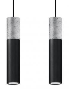 Wisząca LAMPA skandynawska SL.0651 metalowa OPRAWA zwis tuby beton czarne