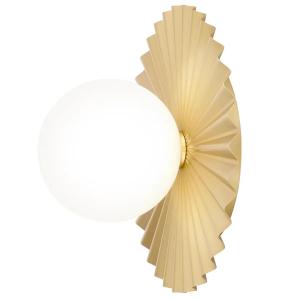 Kulista lampa ścienna Marbella W01418AU Cosmolight szkło muszla biały złoty