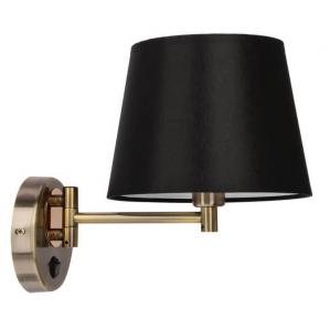 Ścienna lampa z abażurem Ibis 21-27597 Candellux na korytarz regulacja czarny złoty