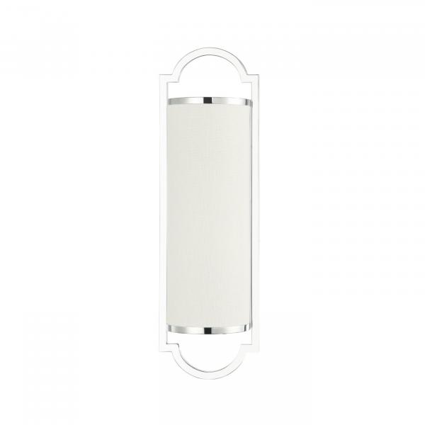 Ścienna LAMPA klasyczna Libero Parette Cromo Orlicki Design półokrągła OPRAWA kinkiet abażurowy biały chrom