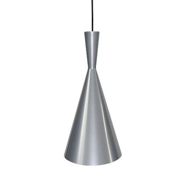 Metalowa lampa wisząca Trincola 5311 stożek do salonu nad stolik srebrny