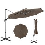 Okrągły parasol ogrodowy 339 cm brązowy