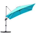 Parasol z podstawą krzyżową i aluminiowym słupkiem 300 x 300 x 261 cm niebieski