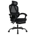 Ergonomiczne krzesło biurowe z wysuwanym podnóżkiem