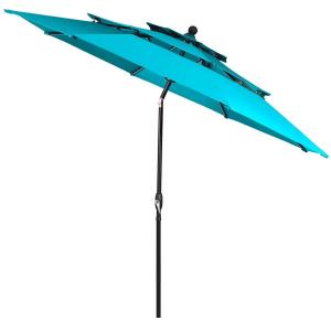 Parasol ogrodowy z systemem wentylacji 305 x 244 cm niebieski