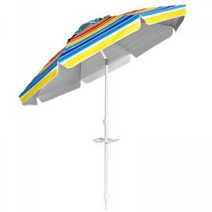 Parasol plażowy regulowany z uchwytem i ochroną UPF 50+ 2,2 x 2m