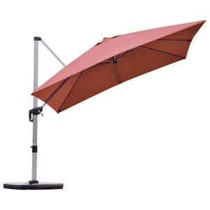 Parasol z podstawą krzyżową i aluminiowym słupkiem 300 x 300 x 261 cm pomarańczowy