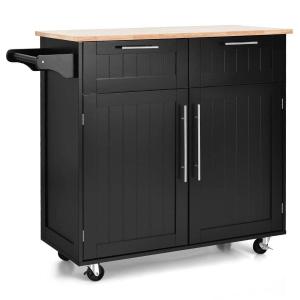 Wyspa kuchenna na kółkach z szafkami i szufladami 94 x 46 x 94 cm