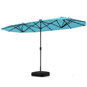 Podwójny parasol ogrodowy LED ze stojakiem